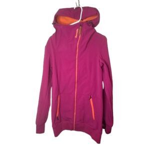 💫BENCH Women's Pink Hooded Jacket with Orange Zipper Size Small